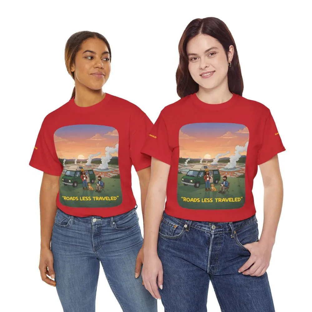 Unisex Heavy Cotton Tee — "Roads Less Traveled" Design Sitcom-Line