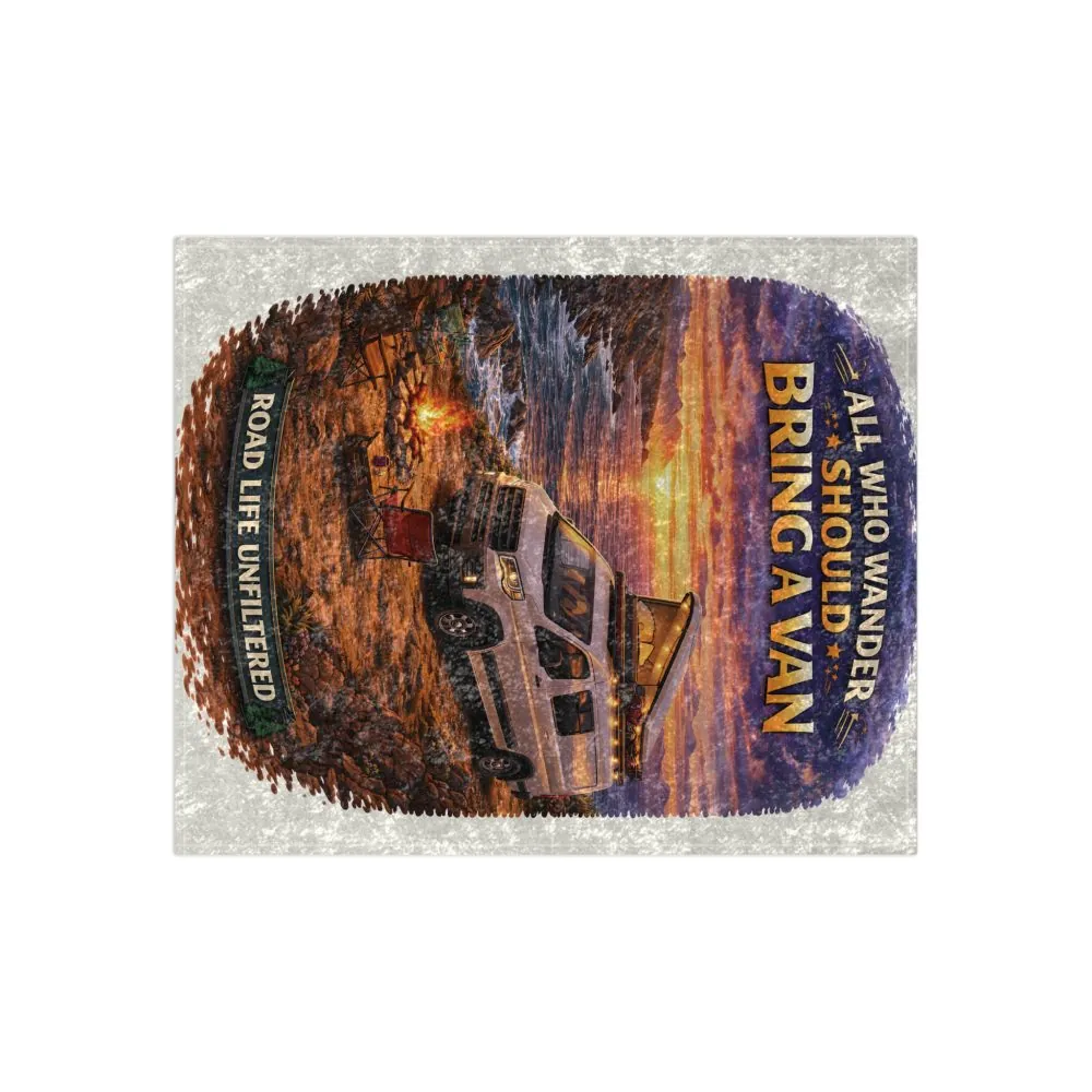 9630460117915073759_2048.jpeg Crushed Velvet Blanket —"All Who wander Should Bring A Van" Design Scenic-Line (Campervan)