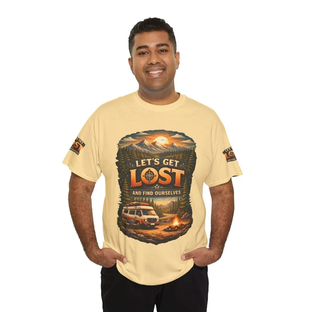 Unisex Heavy Cotton Tee — "Let´s Get Lost And Found Ourselfs" Design Scenic-Line