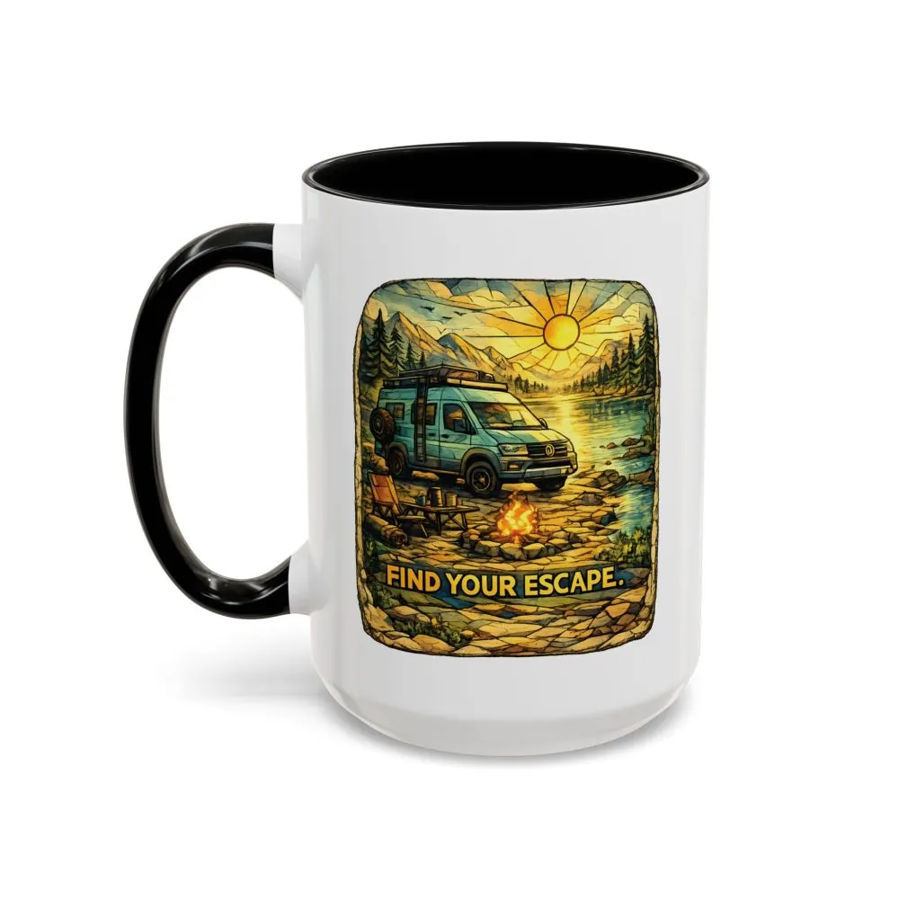 964726390750612175_2048.jpeg Accent Coffee Mug (11, 15oz) — "Find Your Escape" Design Cubic-Line