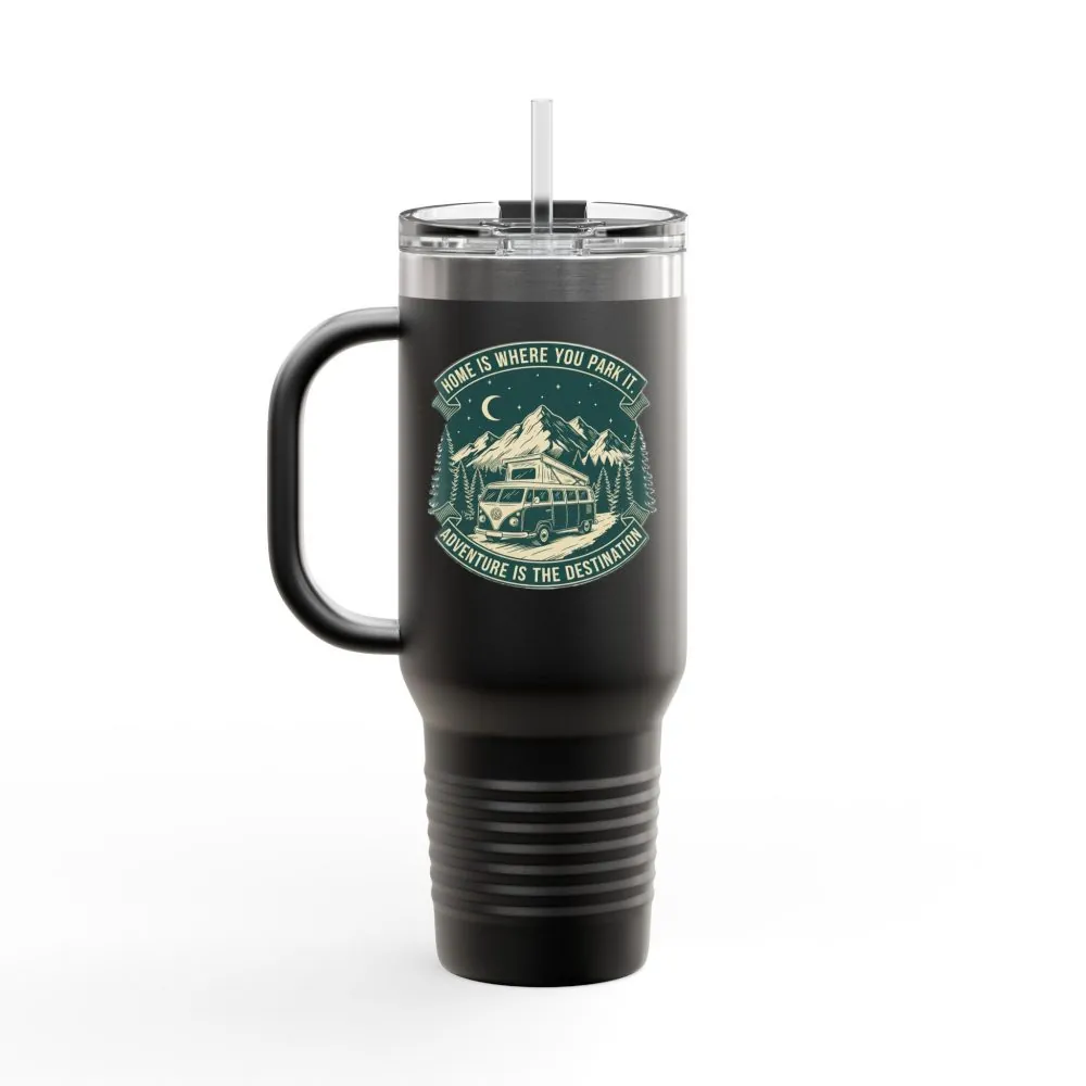 9647612391337334278_2048.jpeg Insulated Travel Mug - "Home Is Where You Park It-Adventure is the destination" (40oz) – Retro Camper Design, Keep Drinks Hot or Cold