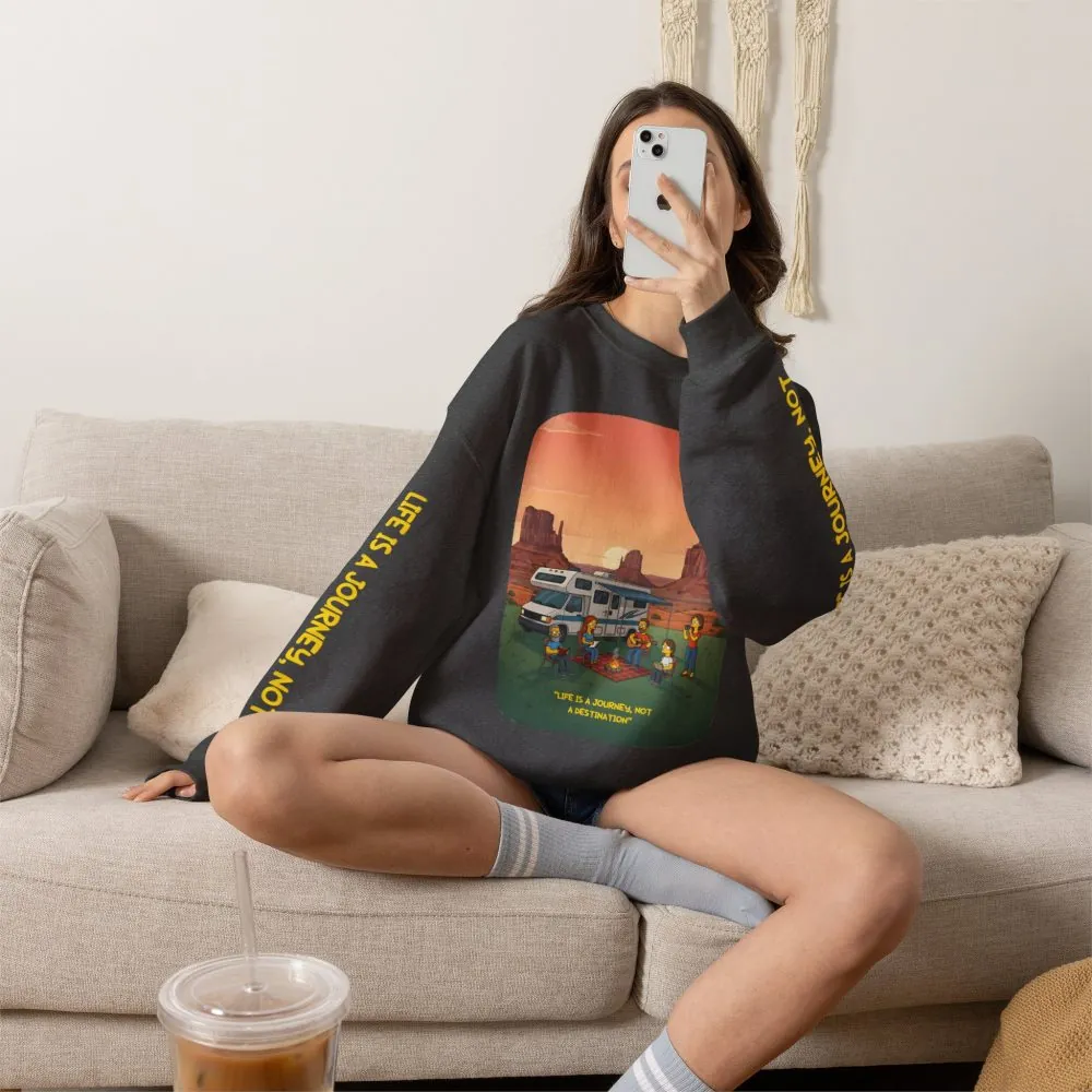 9648290041520353540_2048.jpeg Unisex Heavy Blend™ Crewneck Sweatshirt — "Life Is A Journey-Not A Destination" Design Sitcom-Line