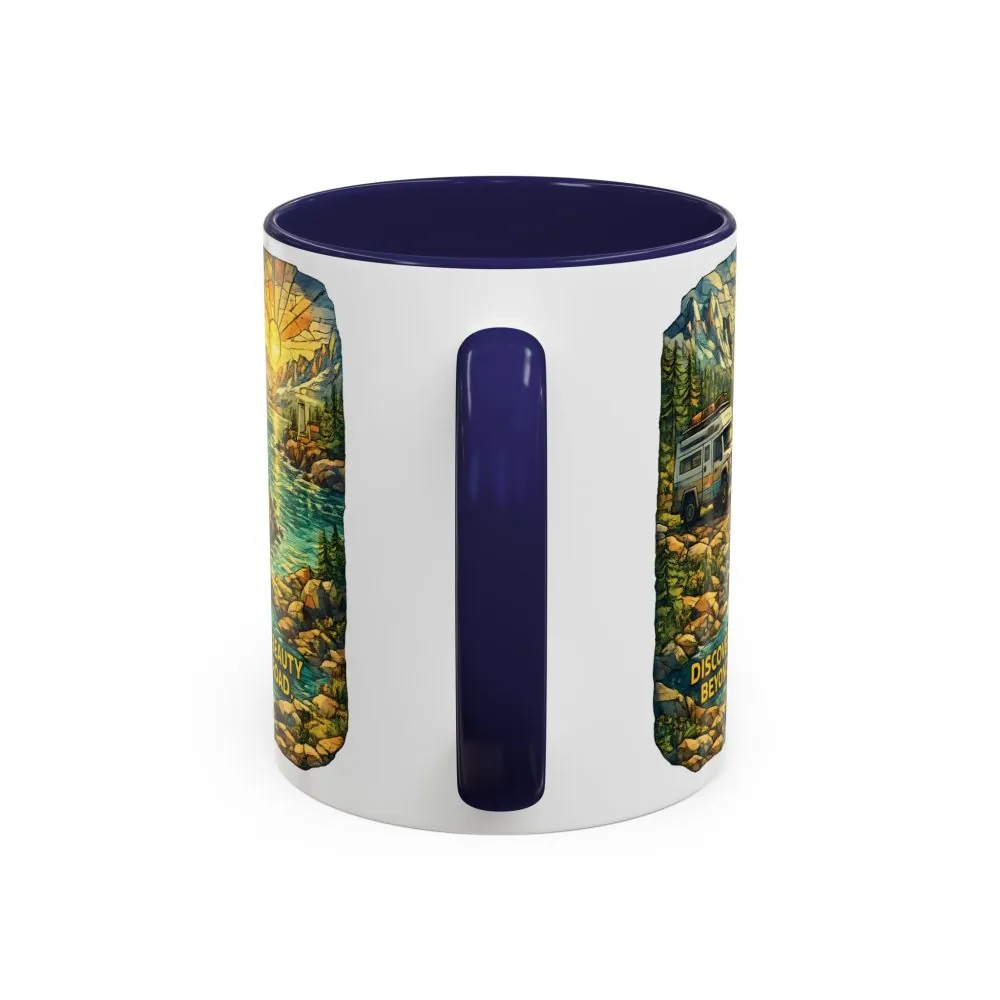 9648725673366484862_2048.jpeg Accent Coffee Mug (11, 15oz) — "Discover The Bieuty Beyond The Road" Design Cubic-Line