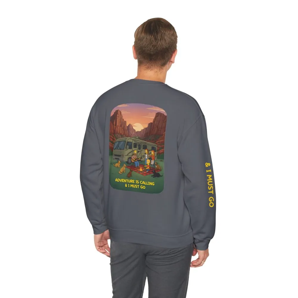 966257427168943025_2048.jpeg Unisex Heavy Blend™ Crewneck Sweatshirt — "Adventure Is Calling-I Must Go" Design Sitcom-Line