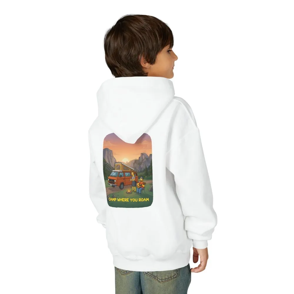 Youth Hoodie(Gildan) – "Camp Where You Roam" (Design Sitcom-Line)