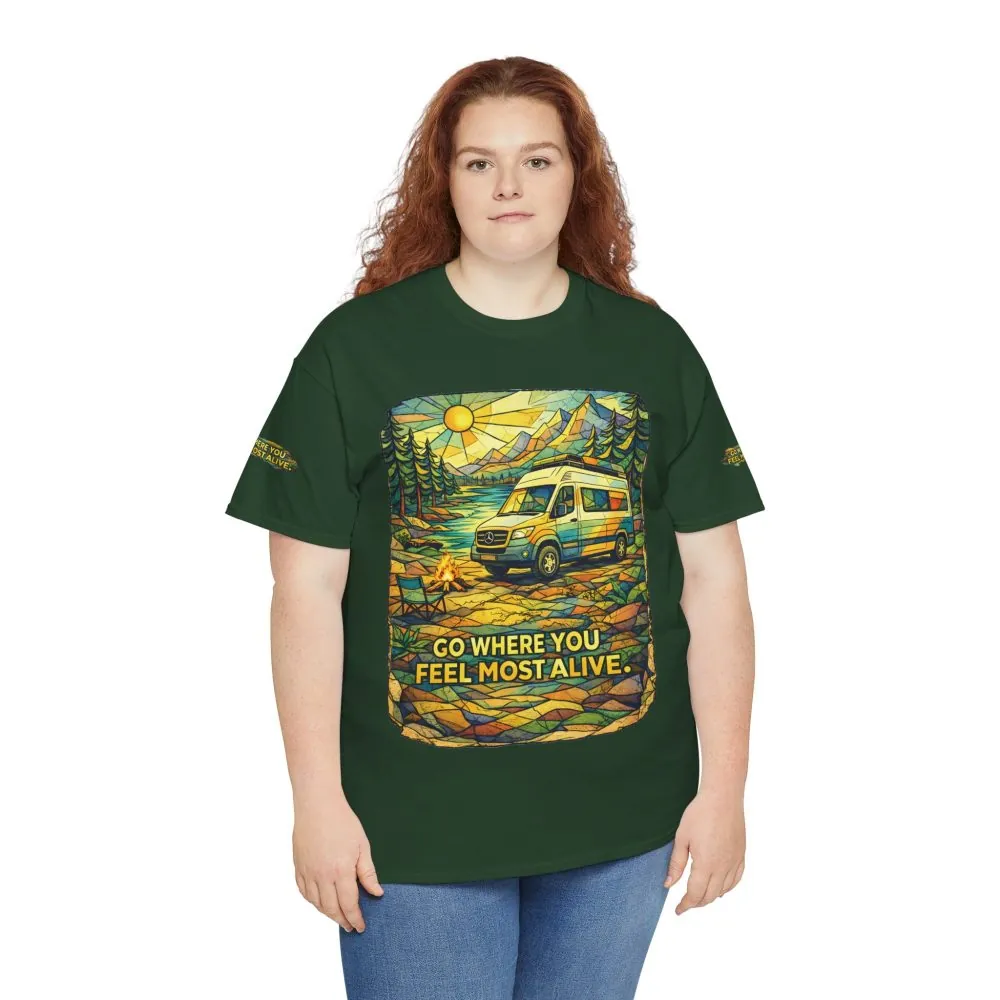966717975769677708_2048.jpeg Unisex Heavy Cotton Tee — "Go Where You Feel Most Alive" Design Cubic-Line