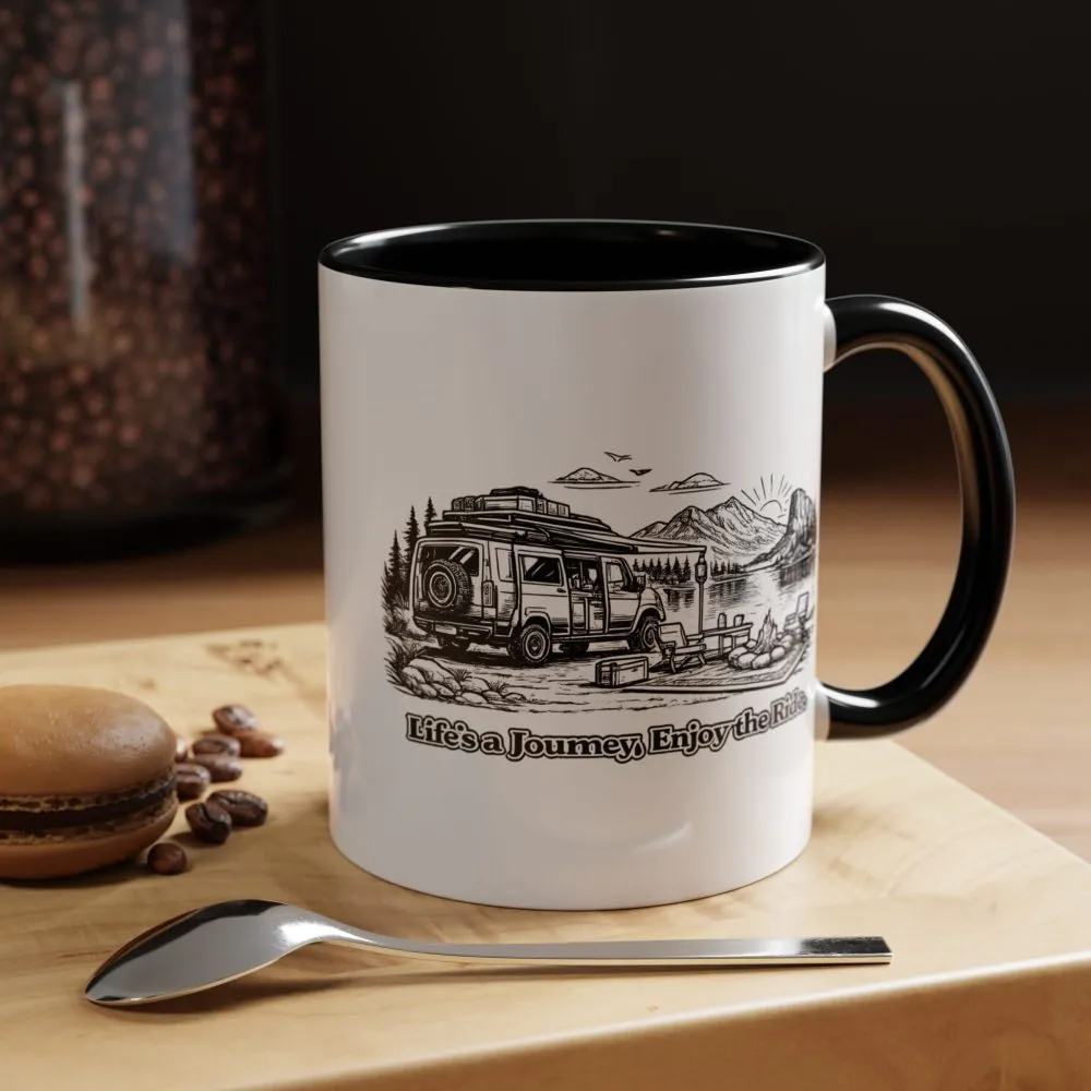 9668778710526454721_2048.jpeg Accent Coffee Mug (11, 15oz) — "Lifes A Journey,Enjoy The Ride" Design Minimal-Line