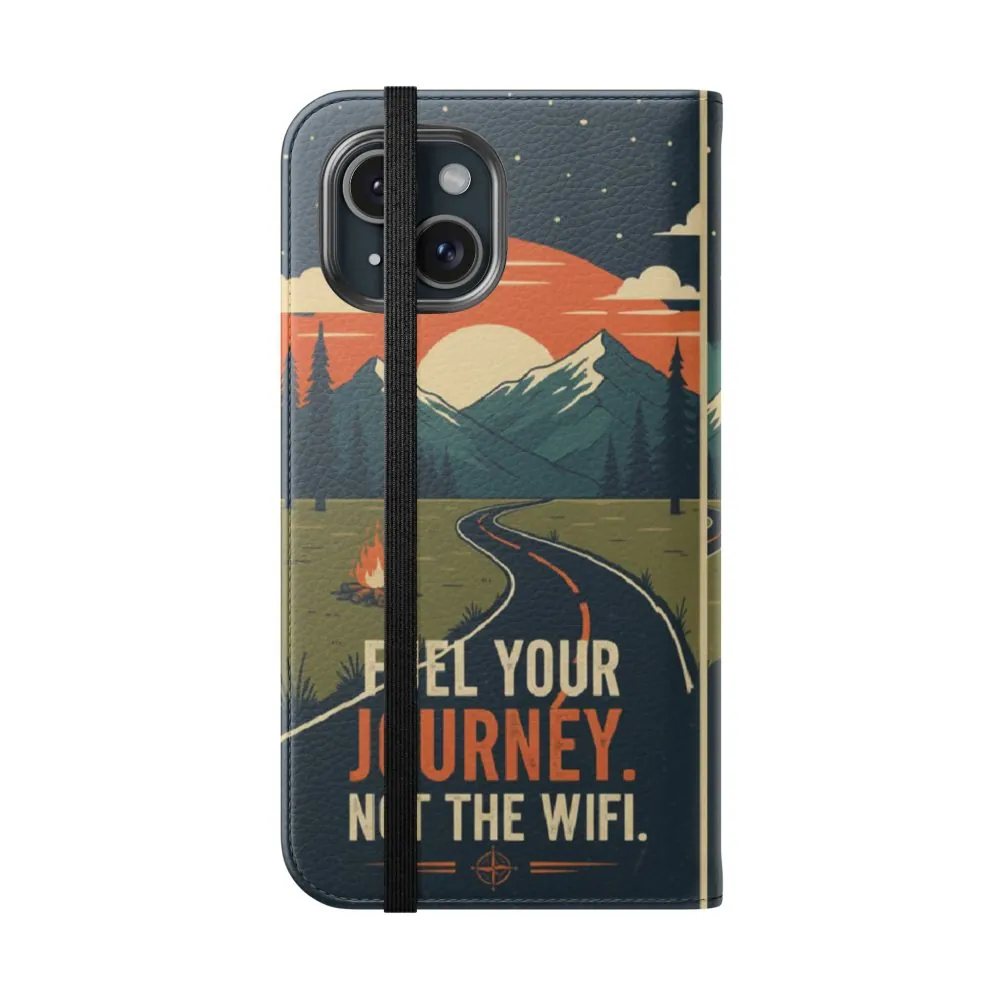 Flip Phone Case — "Fuel Your Journey, Not the Wifi" Wallet Cover