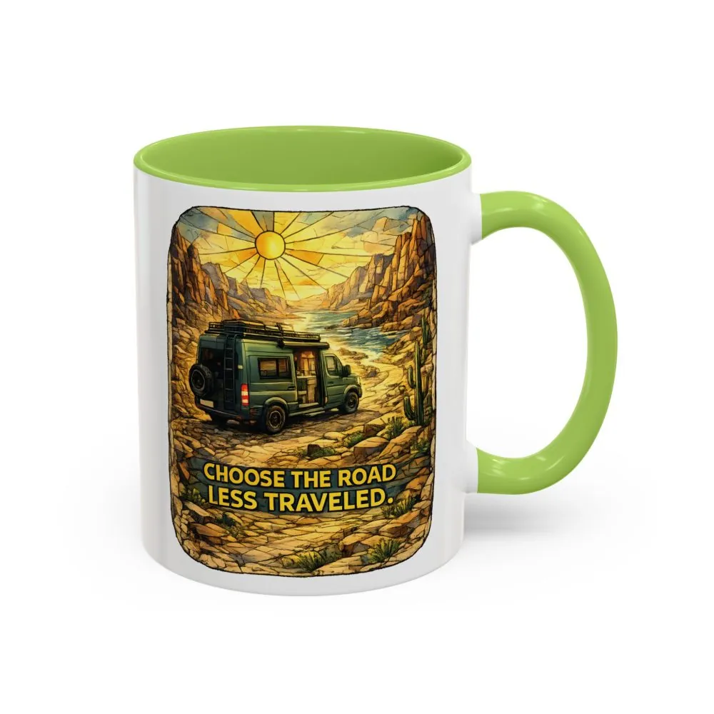 9675549927693967053_2048.jpeg Accent Coffee Mug (11, 15oz) — "Choose The Road Less Traveled" Design Cubic-Line