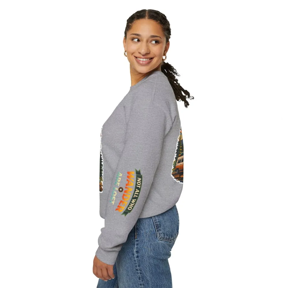9683842335587869538_2048.jpeg Unisex Heavy Blend™ Crewneck Sweatshirt — "Not All Who Wander Are Lost" Design Scenic-Line