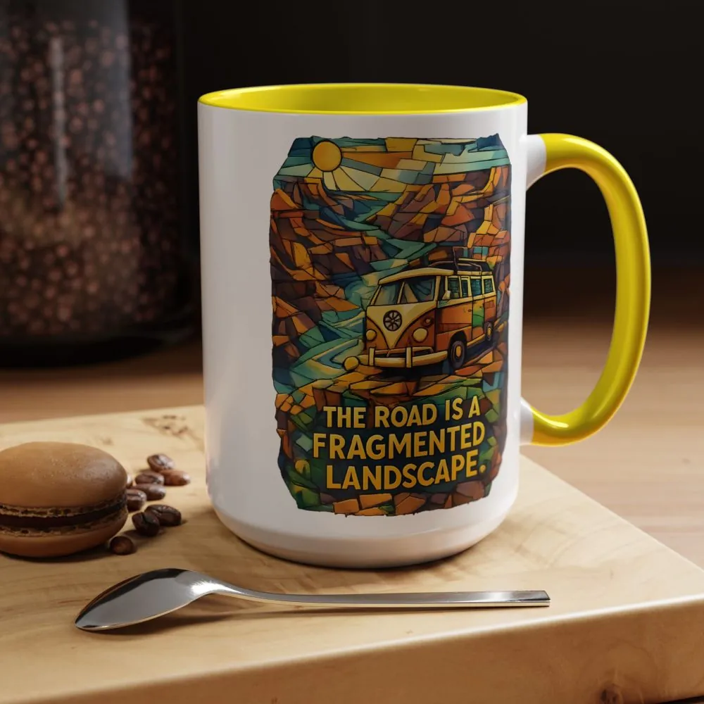 9691830944007425471_2048.jpeg Accent Coffee Mug (11, 15oz) — "The Road Is A Fragmented Landscape" Design Cubic-Line