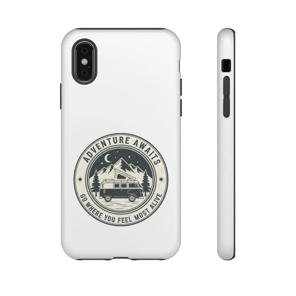 Phone Case — "Adventure Awaits-Go Where You Feel Most Alive" Camper Van Design