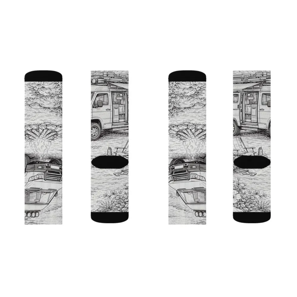 9693365805426350963_2048.jpeg Sublimation Socks — Retro Camper Roadtrip Crew Socks