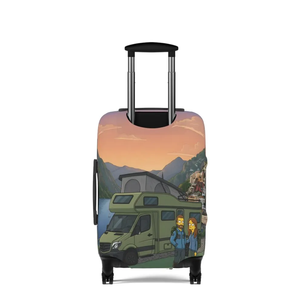 Luggage Cover — Adventure Camper Sketch Travel Suitcase(Design Sitcom-Line)