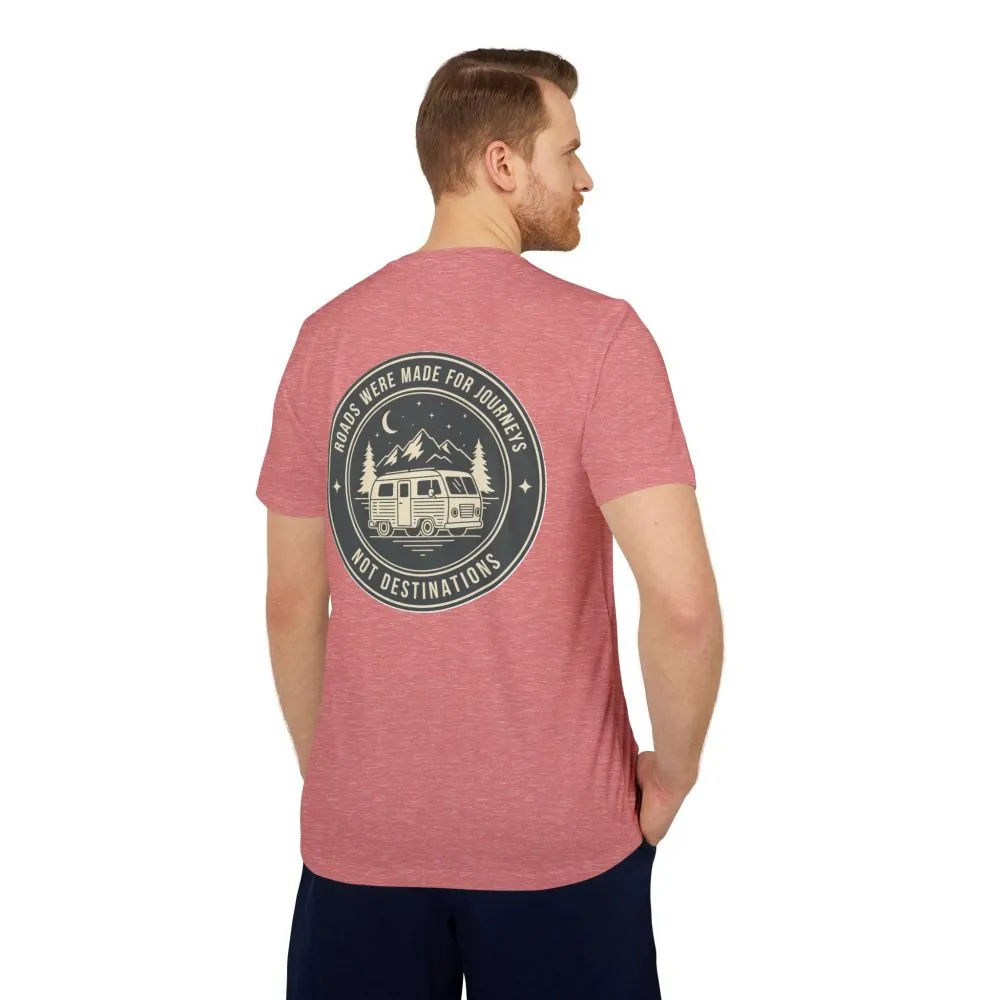 T-Shirt(Adidas) — 'ROAD WHERE MADE FOR JOURNEYS-NOT DESTINATIONS' (Only Back printed) Brand Adidas