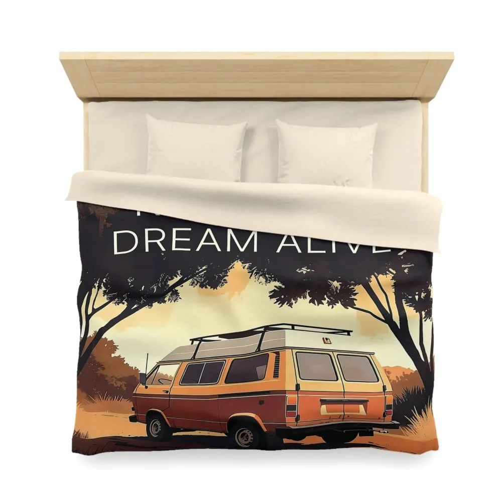 Duvet Cover – "Vanlife Keep Your Dream Alive" Retro Camper Bedding