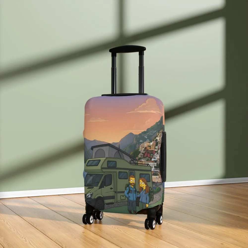 Luggage Cover — Adventure Camper Sketch Travel Suitcase(Design Sitcom-Line)