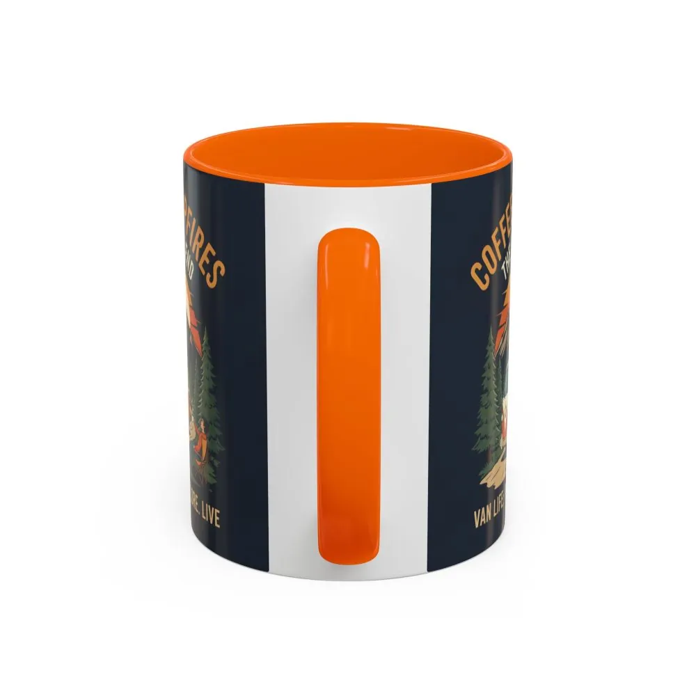 Accent Coffee Mug (11, 15oz) — "Coffee and campfires"