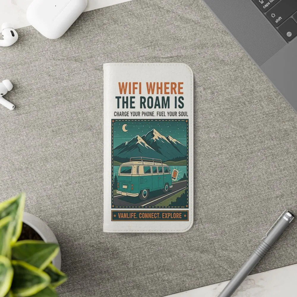 972902610169568171_2048.jpeg Flip Phone Case — “WiFi Where the Roam Is” Vanlife Wallet Case