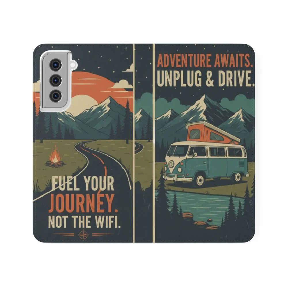 Flip Phone Case — "Fuel Your Journey, Not the Wifi" Wallet Cover