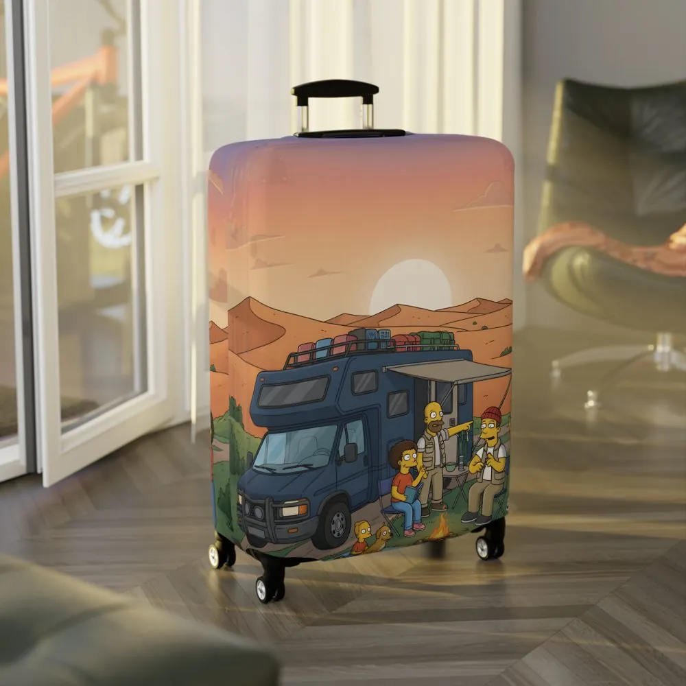 Luggage Cover — Adventure Camper Sketch Travel Suitcase(Design Sitcom-Line)