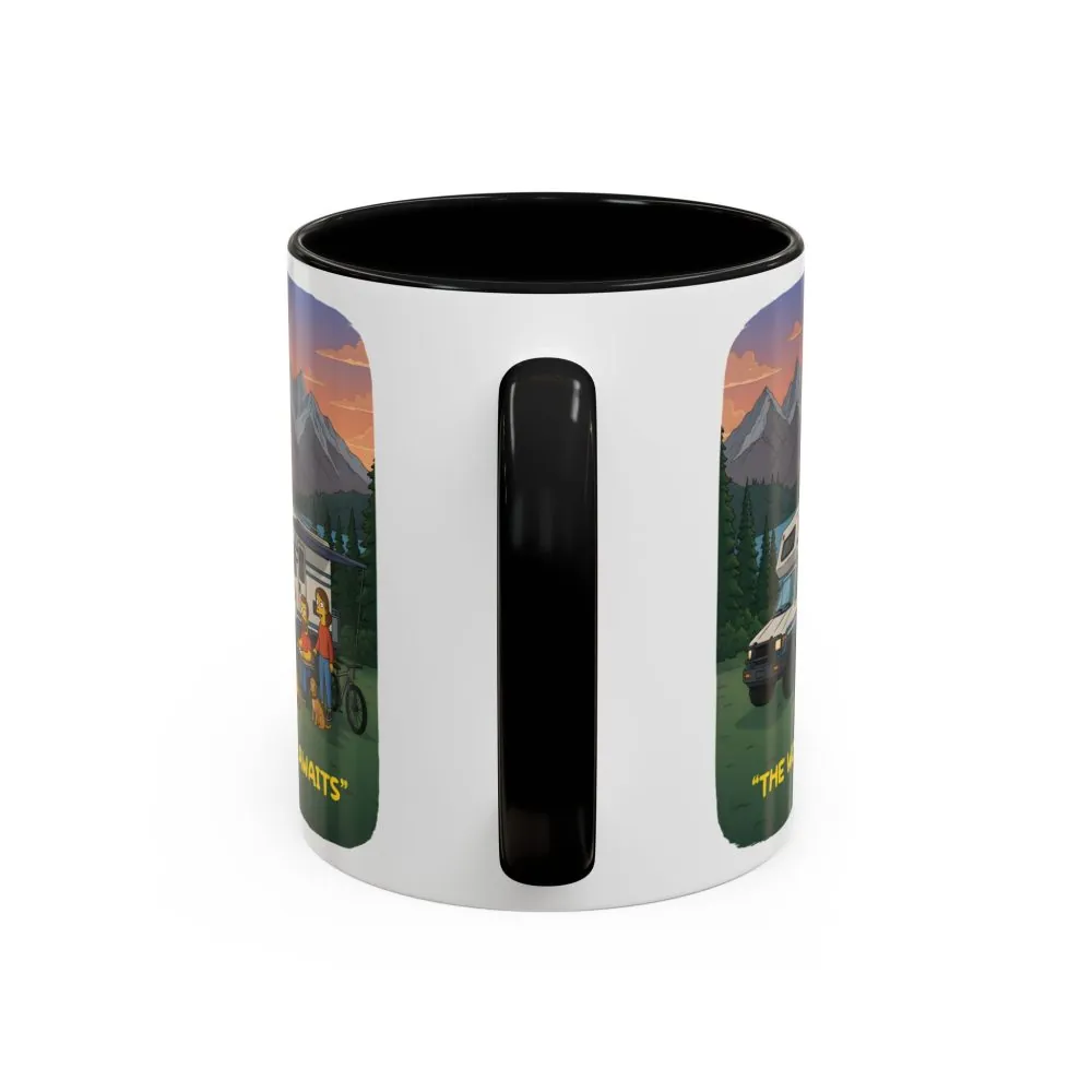 Accent Coffee Mug (11, 15oz) — "The World Awaits" Design Sitcom-Line