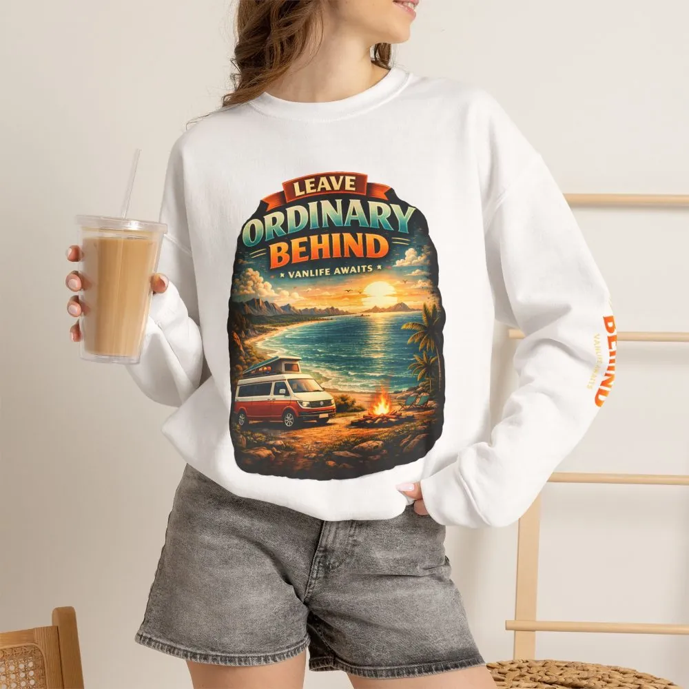 Unisex Heavy Blend™ Crewneck Sweatshirt — "Leave Ordinary Behind" Design Scenic-Line