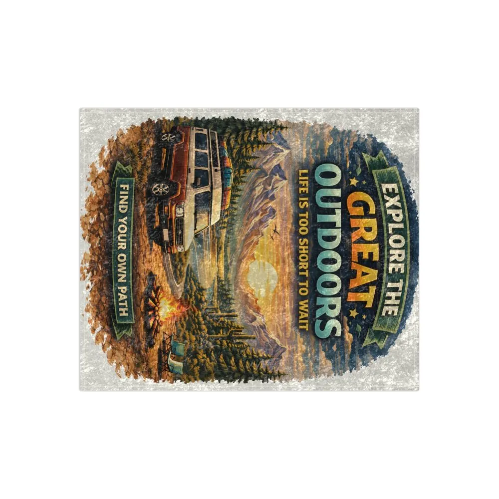 97407831584834212_2048.jpeg Crushed Velvet Blanket —"Explore The Great Outdoors" Design Scenic-Line (Campervan)