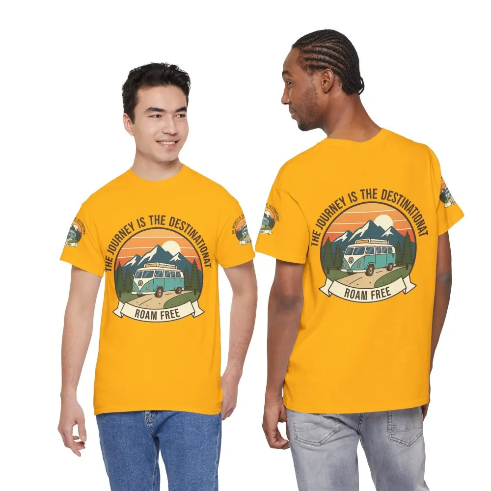 9741078743813359734_2048.jpeg Unisex Heavy Cotton Tee — "The Journey Is The Destination" Roam Free Travel Shirt
