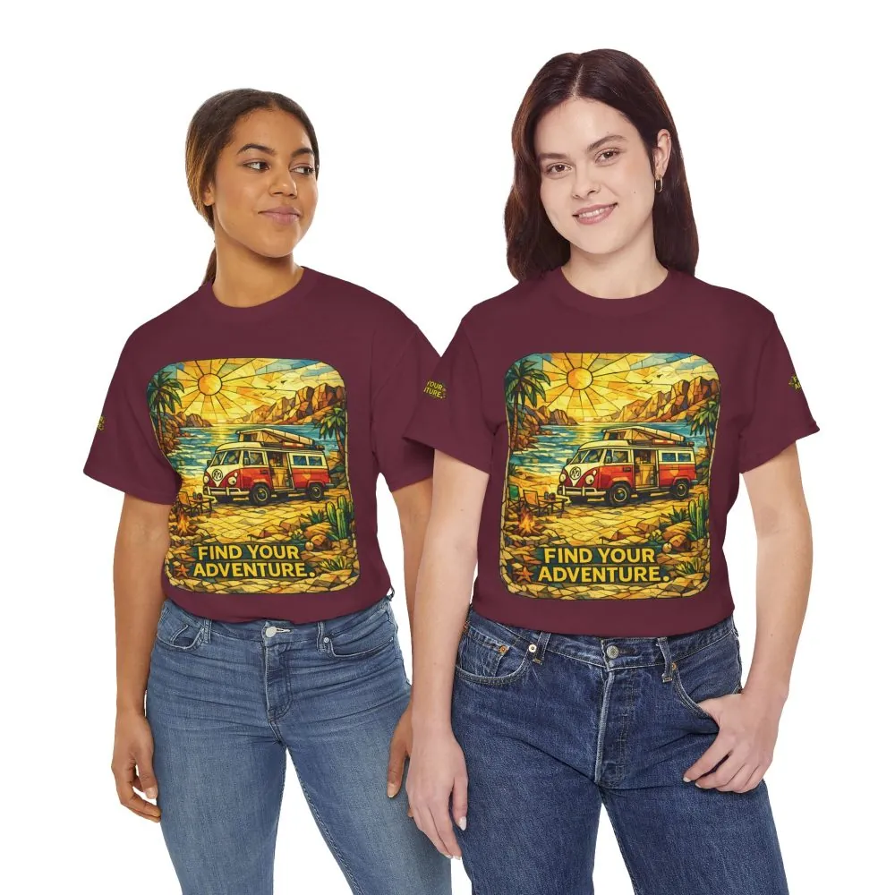 9774298653432509290_2048.jpeg Unisex Heavy Cotton Tee — "Find Your Adventure" Design Cubic-Line