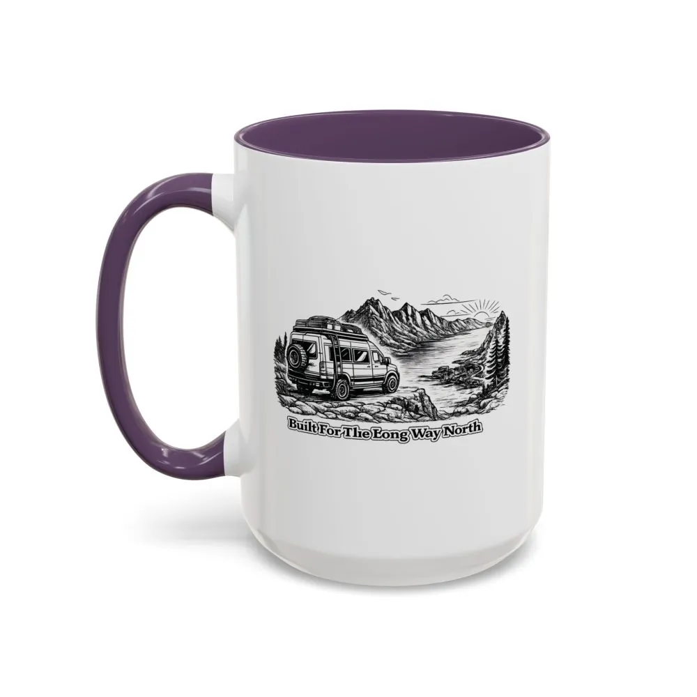 Accent Coffee Mug (11, 15oz) — "Built For The Long Way North" Design Minimal-Line