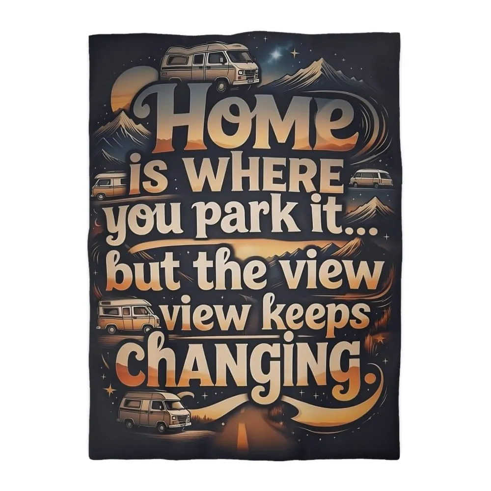 Duvet Cover - “Home Is Where You Park It… But The View Keeps Changing” Camper Van Bedding
