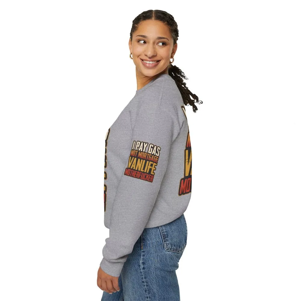 Unisex Heavy Blend™ Crewneck Sweatshirt — "I Pay Gas Not Mortgage" Design F**K-Line