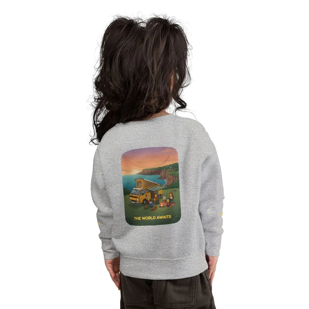 Toddler Sweatshirt - "The World Awaits" (Design Sitcom-Line)
