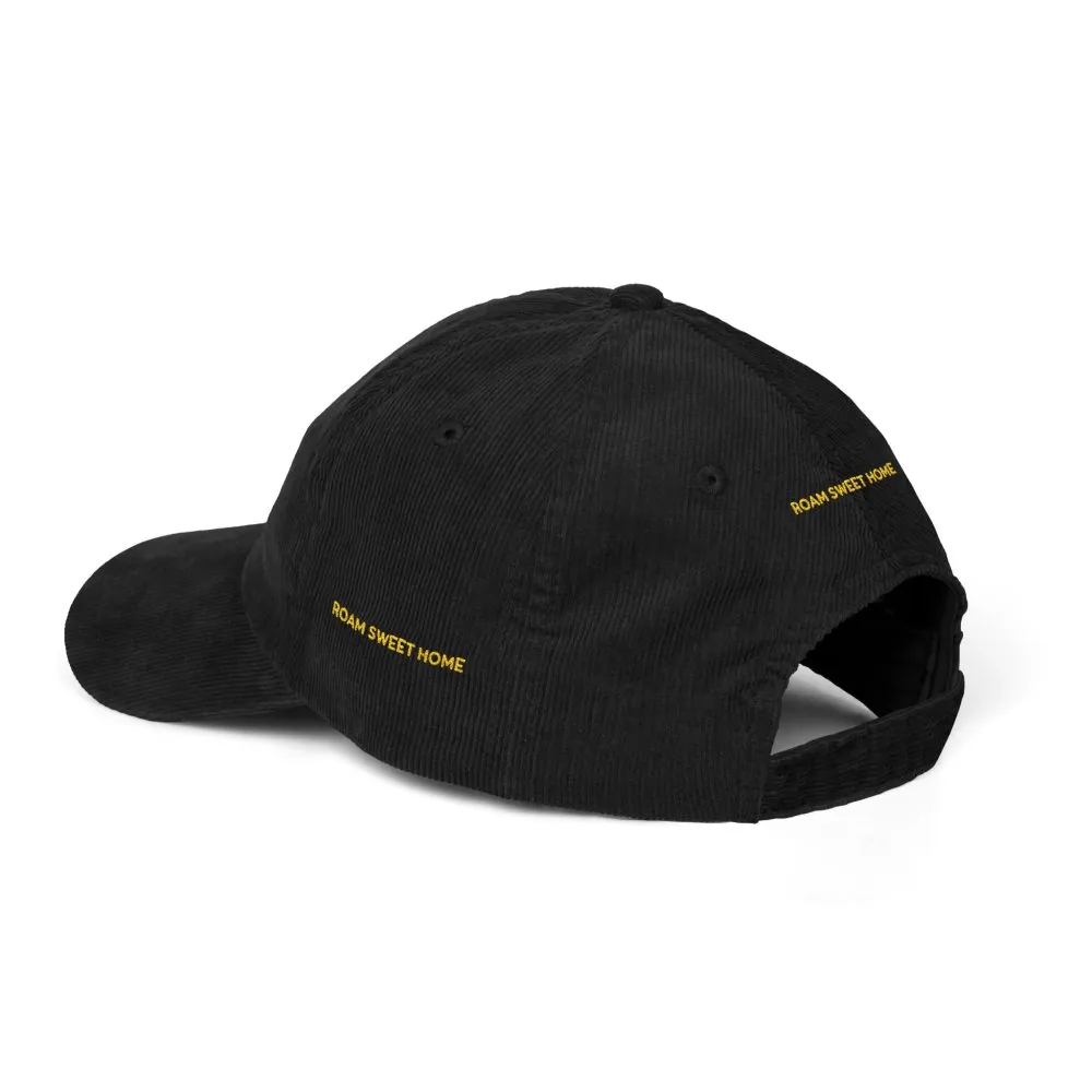 Vintage Corduroy Cap (Embroidery) — "Roam Sweet Home" Embroidered Hat