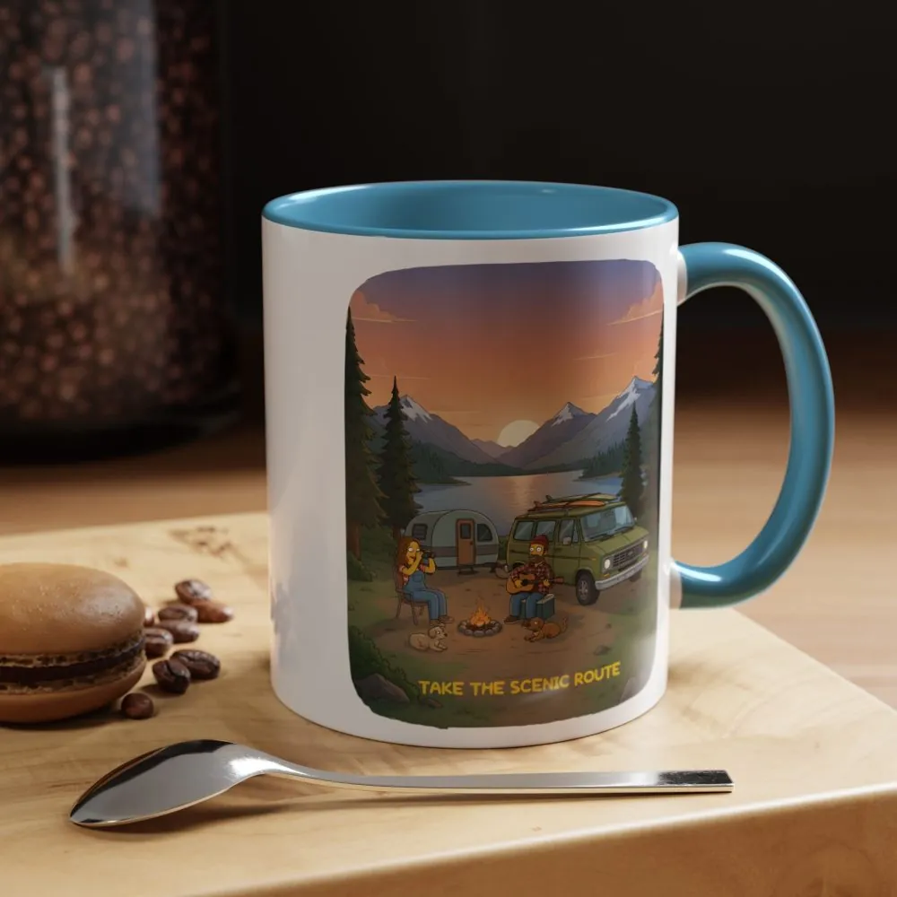 9896123866527521460_2048.jpeg Accent Coffee Mug (11, 15oz) — "Take The Scenic Route" Design Sitcom-Line