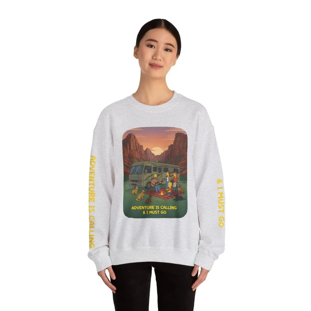 9898367037171626328_2048.jpeg Unisex Heavy Blend™ Crewneck Sweatshirt — "Adventure Is Calling-I Must Go" Design Sitcom-Line