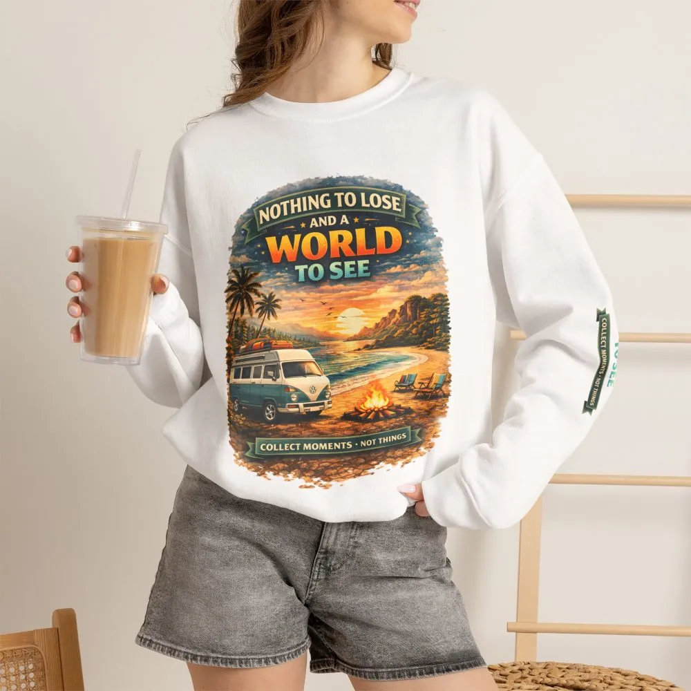 Unisex Heavy Blend™ Crewneck Sweatshirt — "Nothing To Lose" Design Scenic-Line