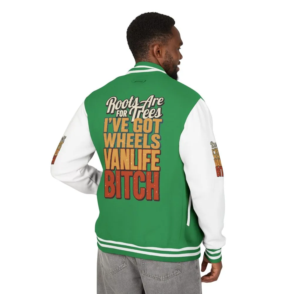 Unisex Heavyweight Letterman Jacket — "Roots Are For Trees" Design F**K-Line
