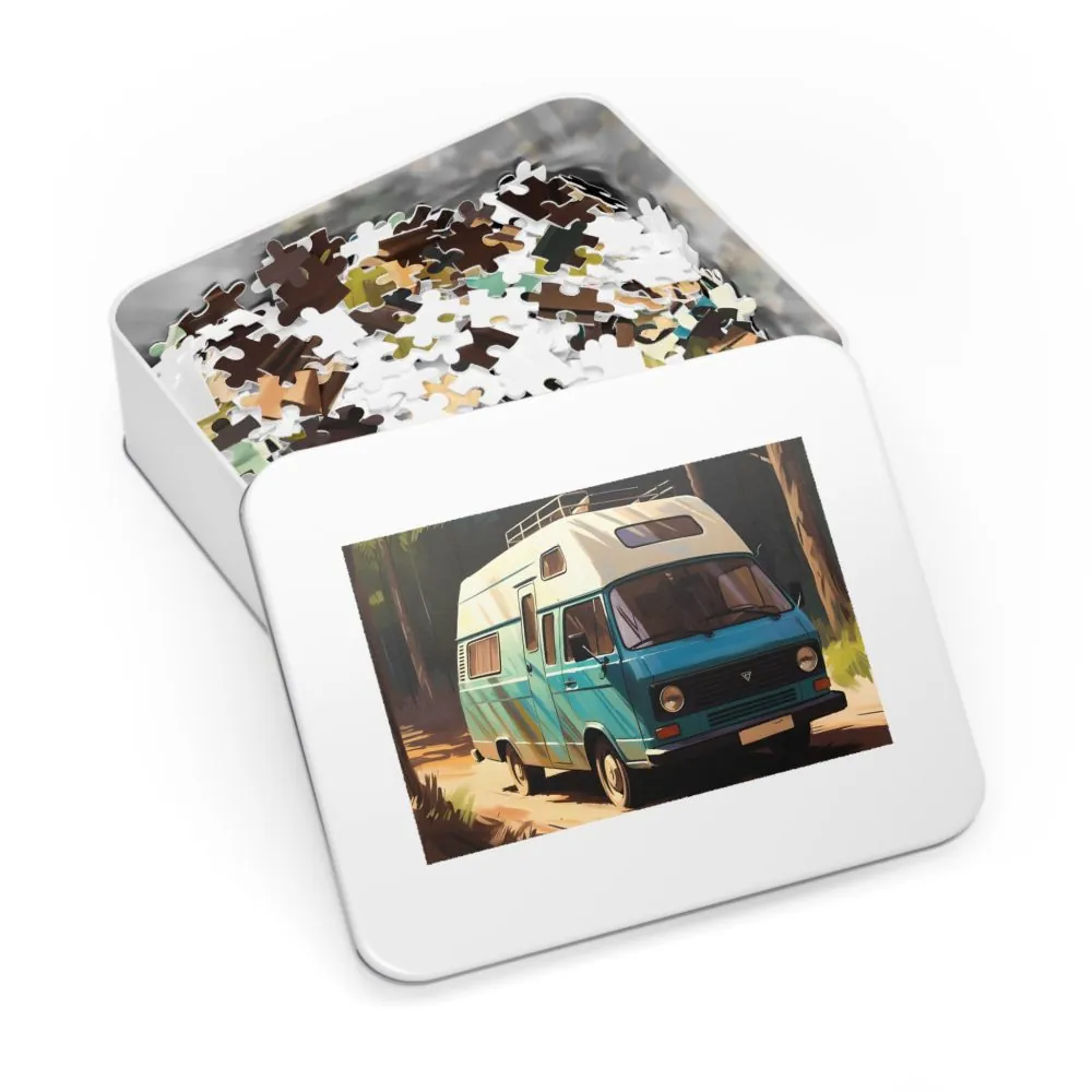 Jigsaw Puzzle with Tin — Retro Camper Van