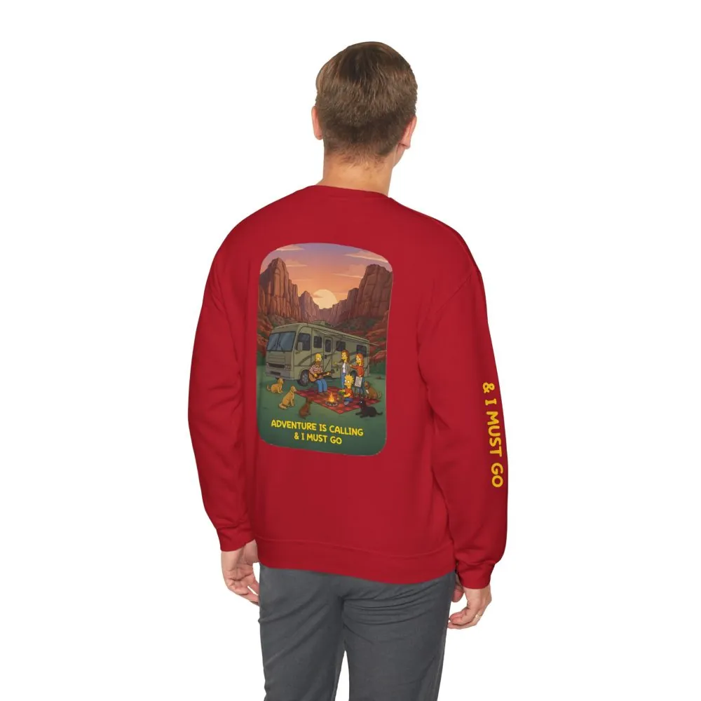 9915883737398313659_2048.jpeg Unisex Heavy Blend™ Crewneck Sweatshirt — "Adventure Is Calling-I Must Go" Design Sitcom-Line