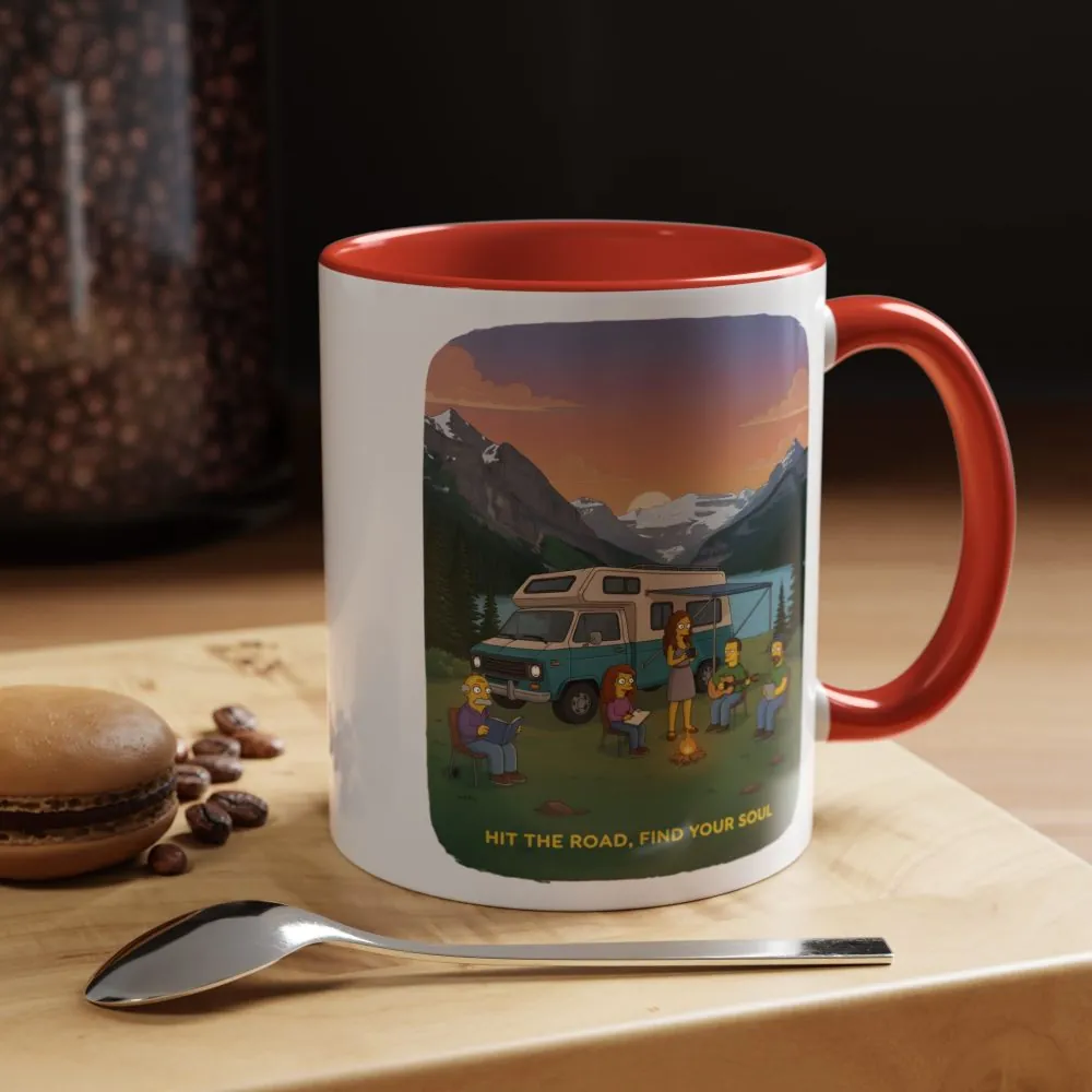 Accent Coffee Mug (11, 15oz) — "Hit The Road-Find Your Soul" Design Sitcom-Line