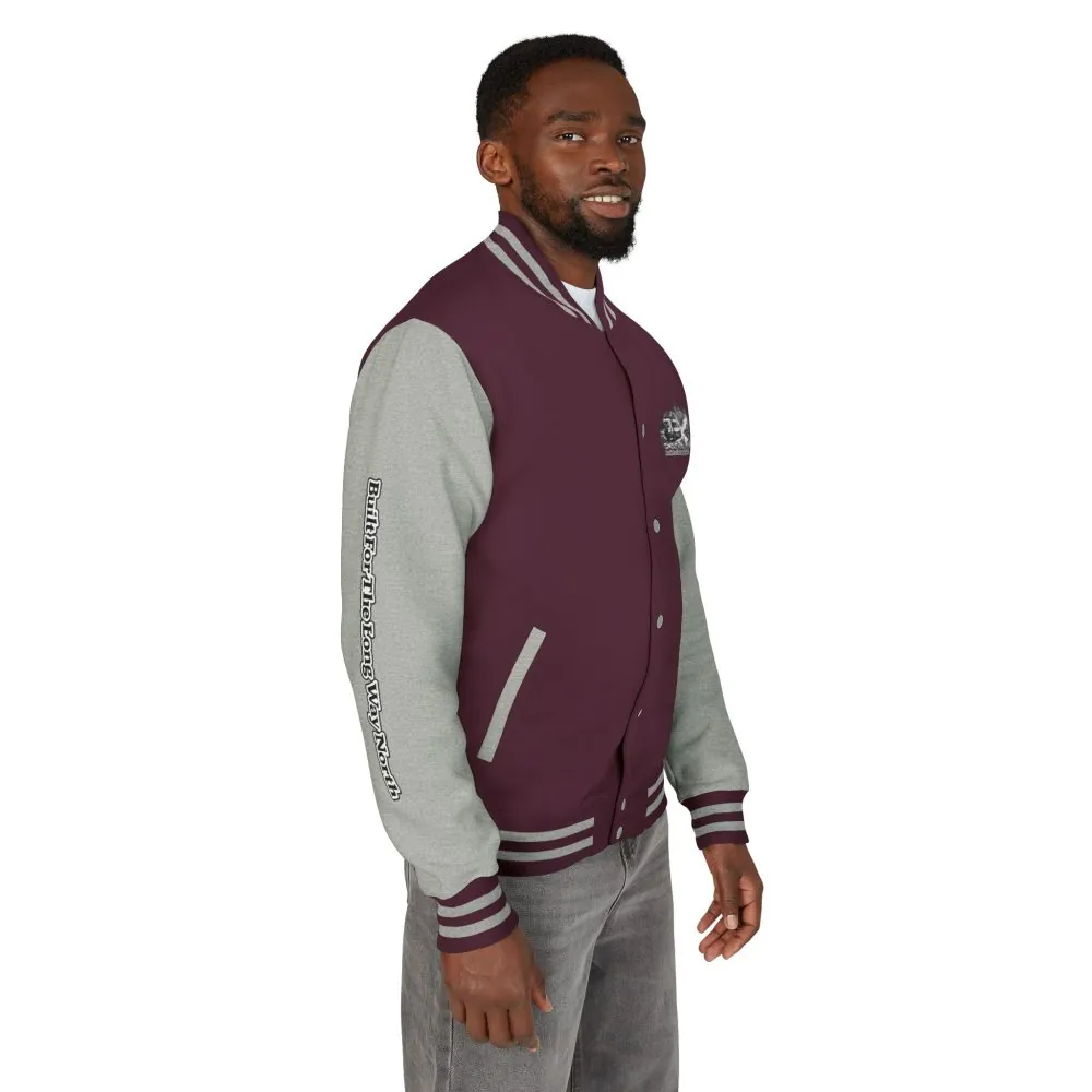 Unisex Heavyweight Letterman Jacket — "Built For The Long Way North" Travel Varsity Coat