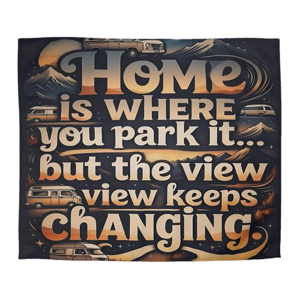 Duvet Cover - “Home Is Where You Park It… But The View Keeps Changing” Camper Van Bedding