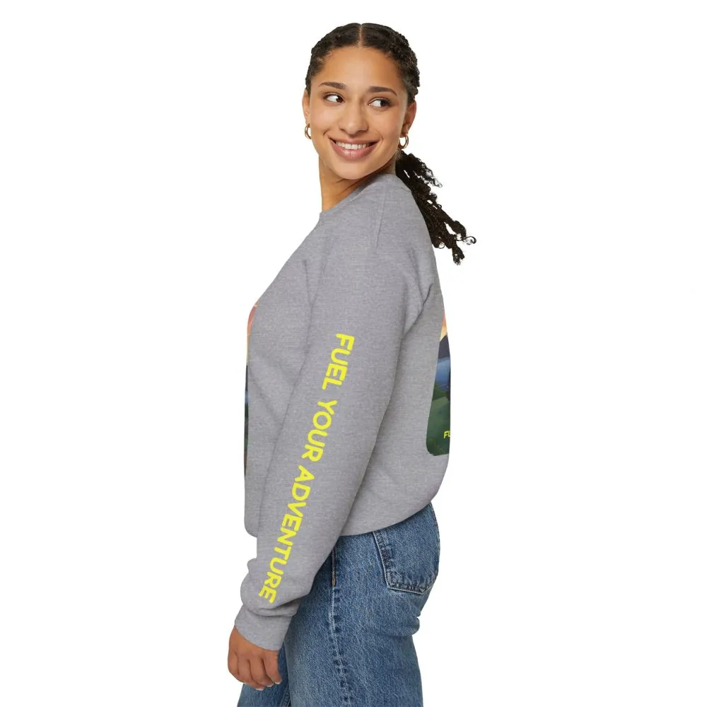 Unisex Heavy Blend™ Crewneck Sweatshirt — "Fuel Your Adventure" Design Sitcom-Line