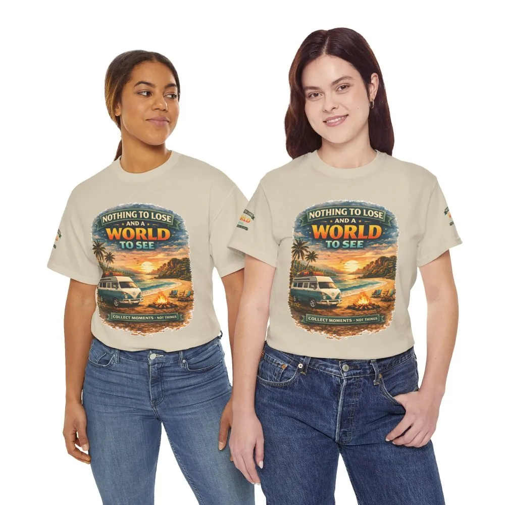 Unisex Heavy Cotton Tee — "Nothing To Lose " Design Scenic-Line
