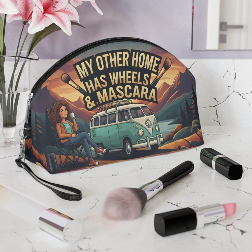 Makeup Bag — "My Other Home Has Wheels and Mascara" campervan quoted