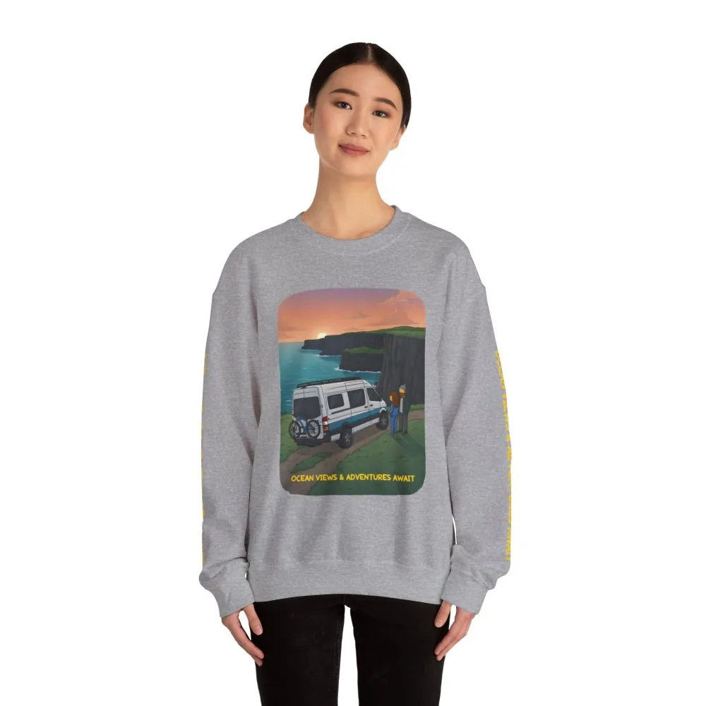 9977985677557880239_2048.jpeg Unisex Heavy Blend™ Crewneck Sweatshirt — "Ocean Views-Adventures Awaits" Design Sitcom-Line