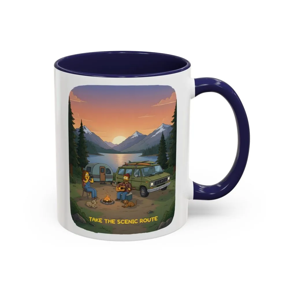 9981266673352969178_2048.jpeg Accent Coffee Mug (11, 15oz) — "Take The Scenic Route" Design Sitcom-Line