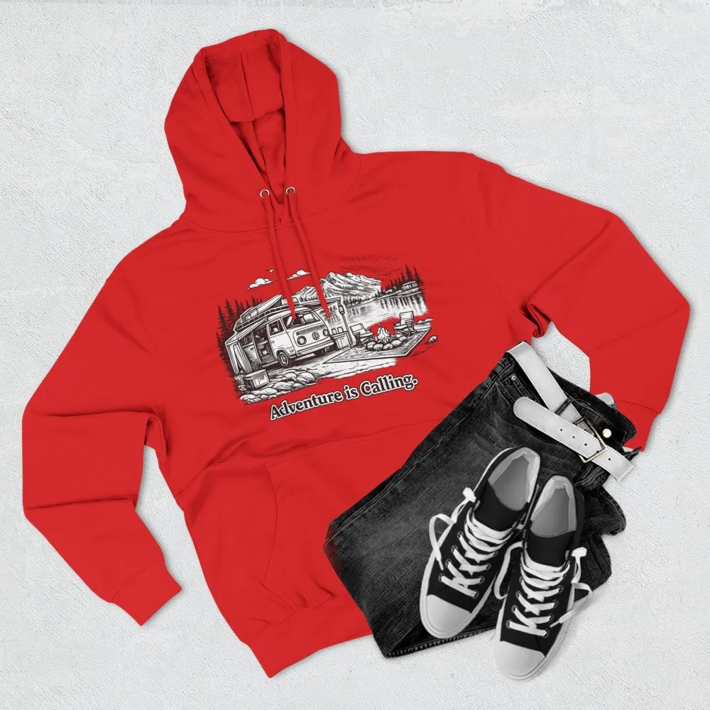 9983953039664968198_2048.jpeg Three-Panel Fleece Hoodie - "Adventure Is Calling" Design Minimal-Line